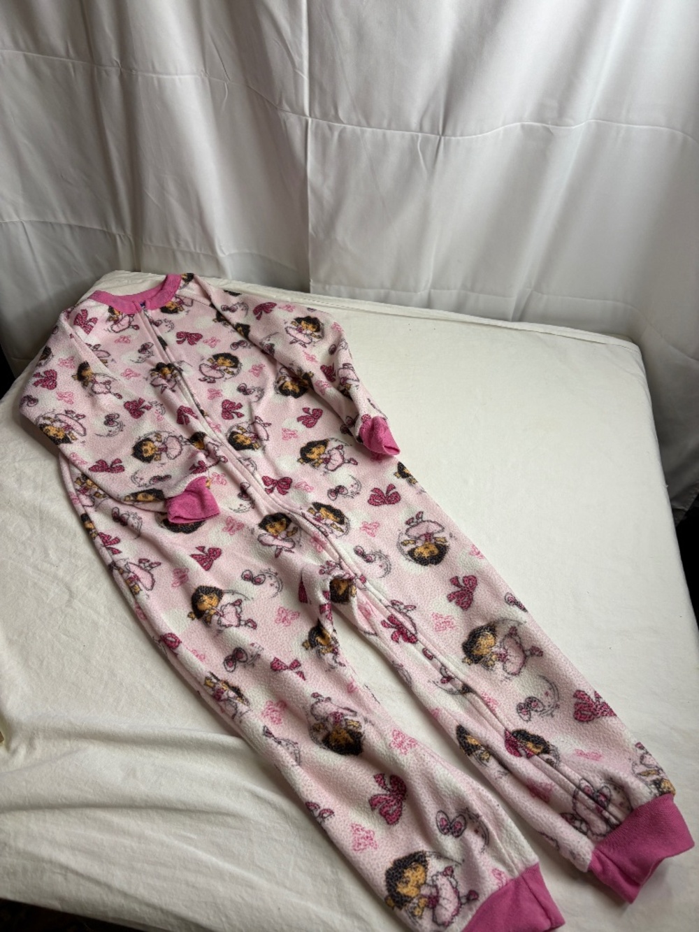 VTG DORA The Explorer Ballerina Footless Pajamas Girls One Piece Nick Jr Sz 6X